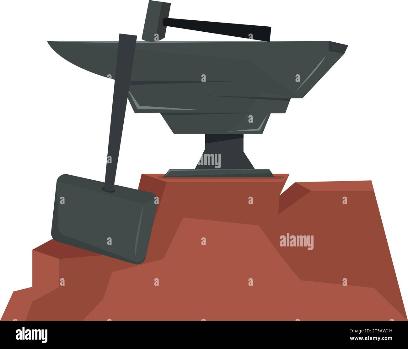 Vecteur d'icône d'enclume médiévale colorée Isolaetd Illustration de Vecteur