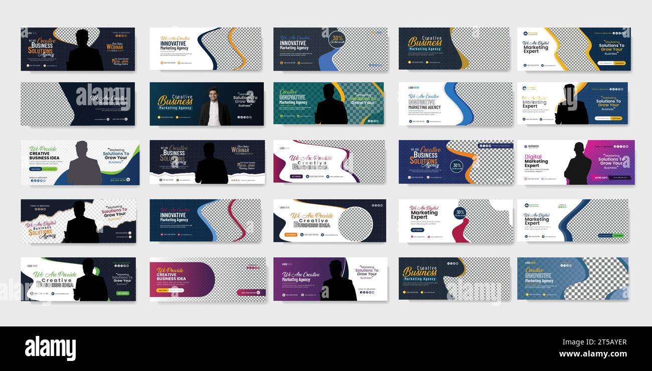 Modèle de bannière Web de couverture facebook de marketing numérique Illustration de Vecteur