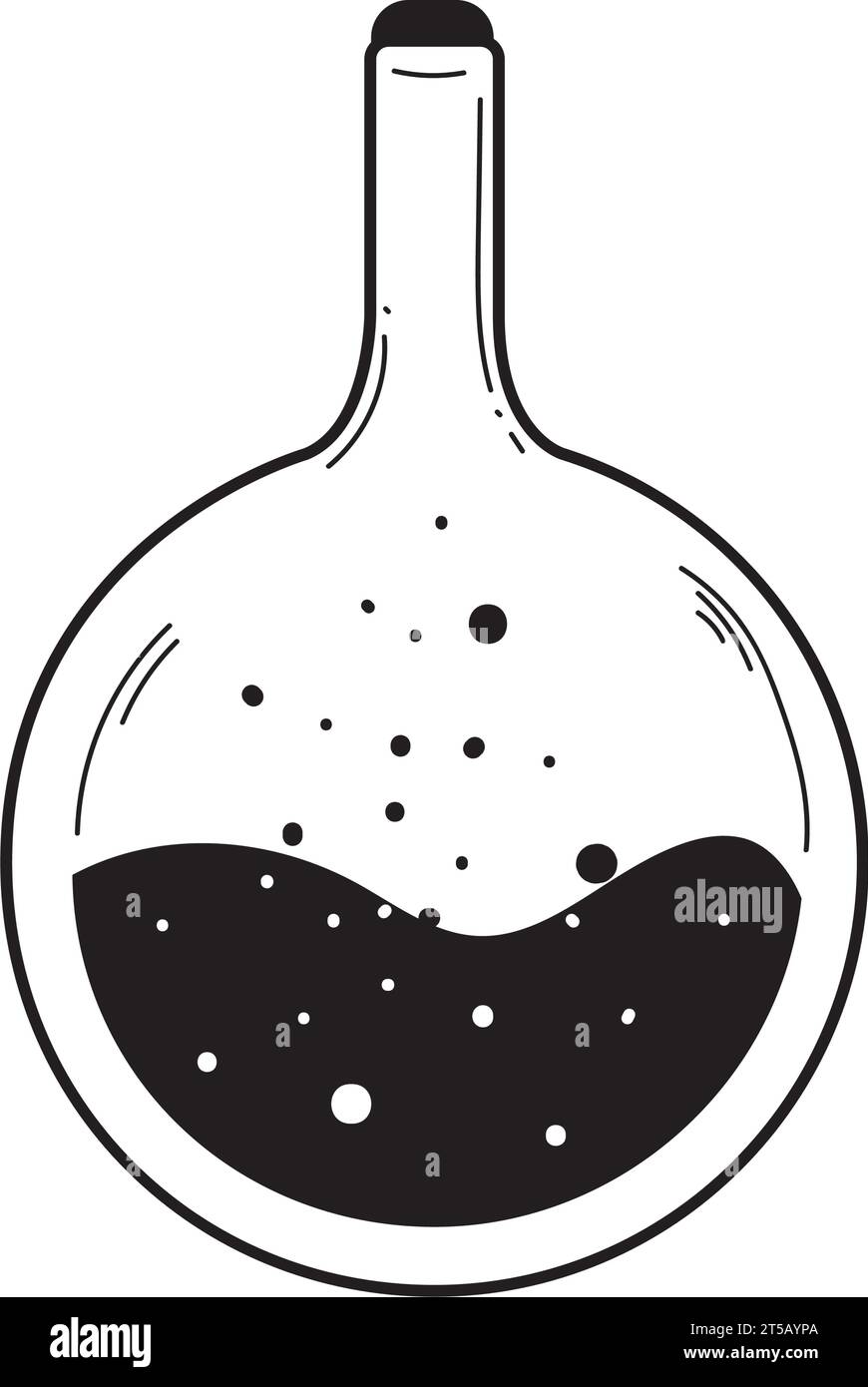 Vecteur d'icône d'esquisse de potion d'alchimie isolée d'ésotérisme Illustration de Vecteur