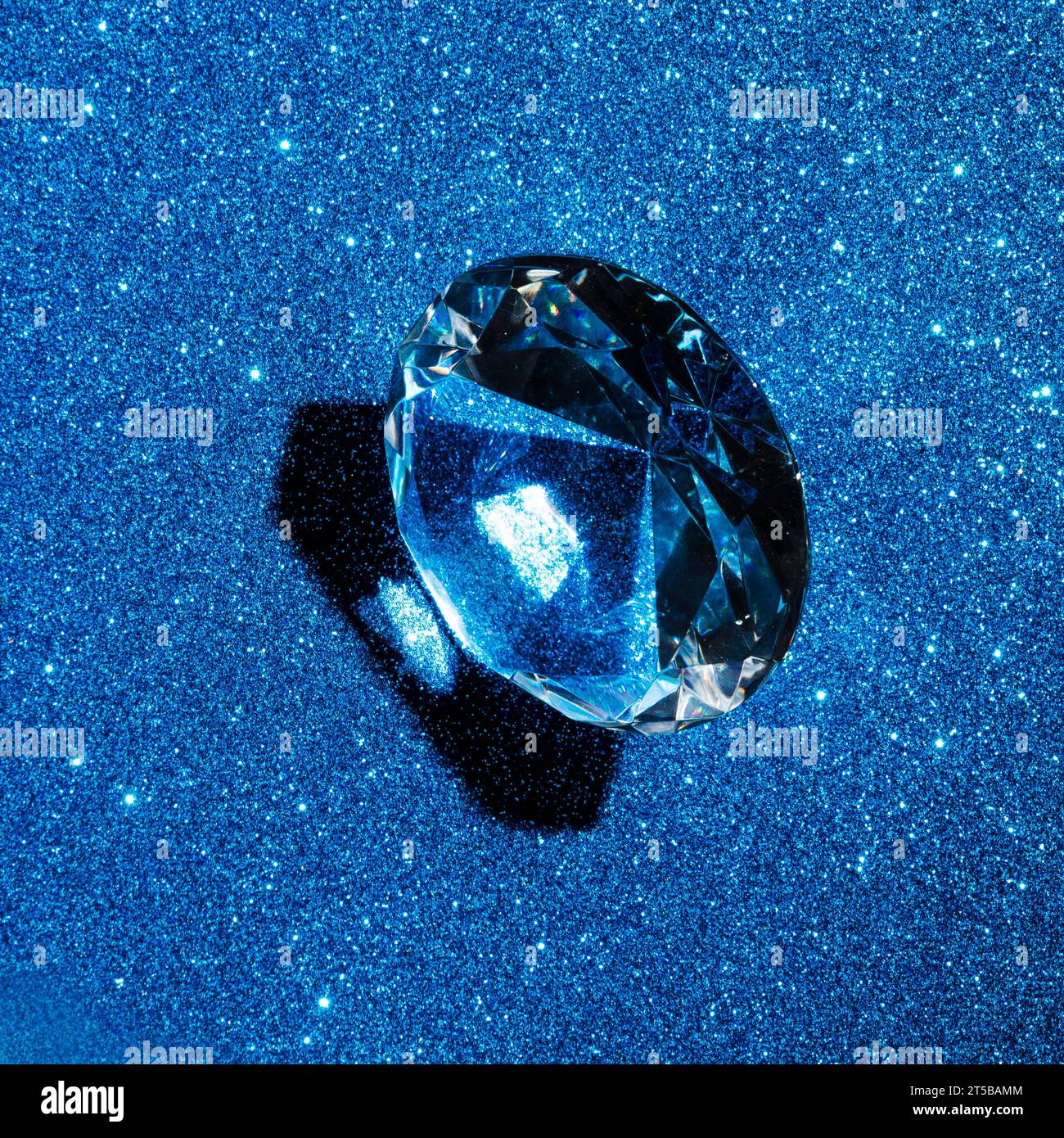 Fond circulaire de texture bleue de paillettes de diamant Banque D'Images
