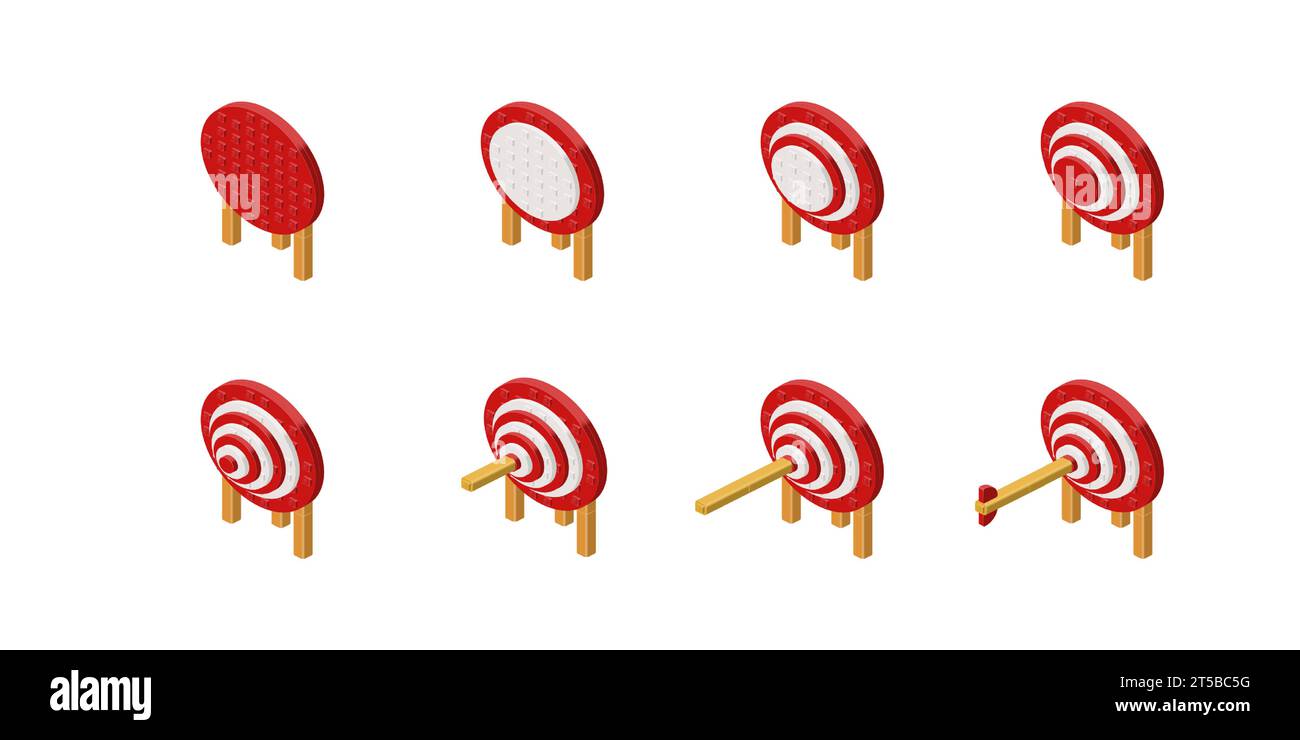 Conception étape par étape d'une icône pour une cible atteinte avec succès. Illustration vectorielle Illustration de Vecteur