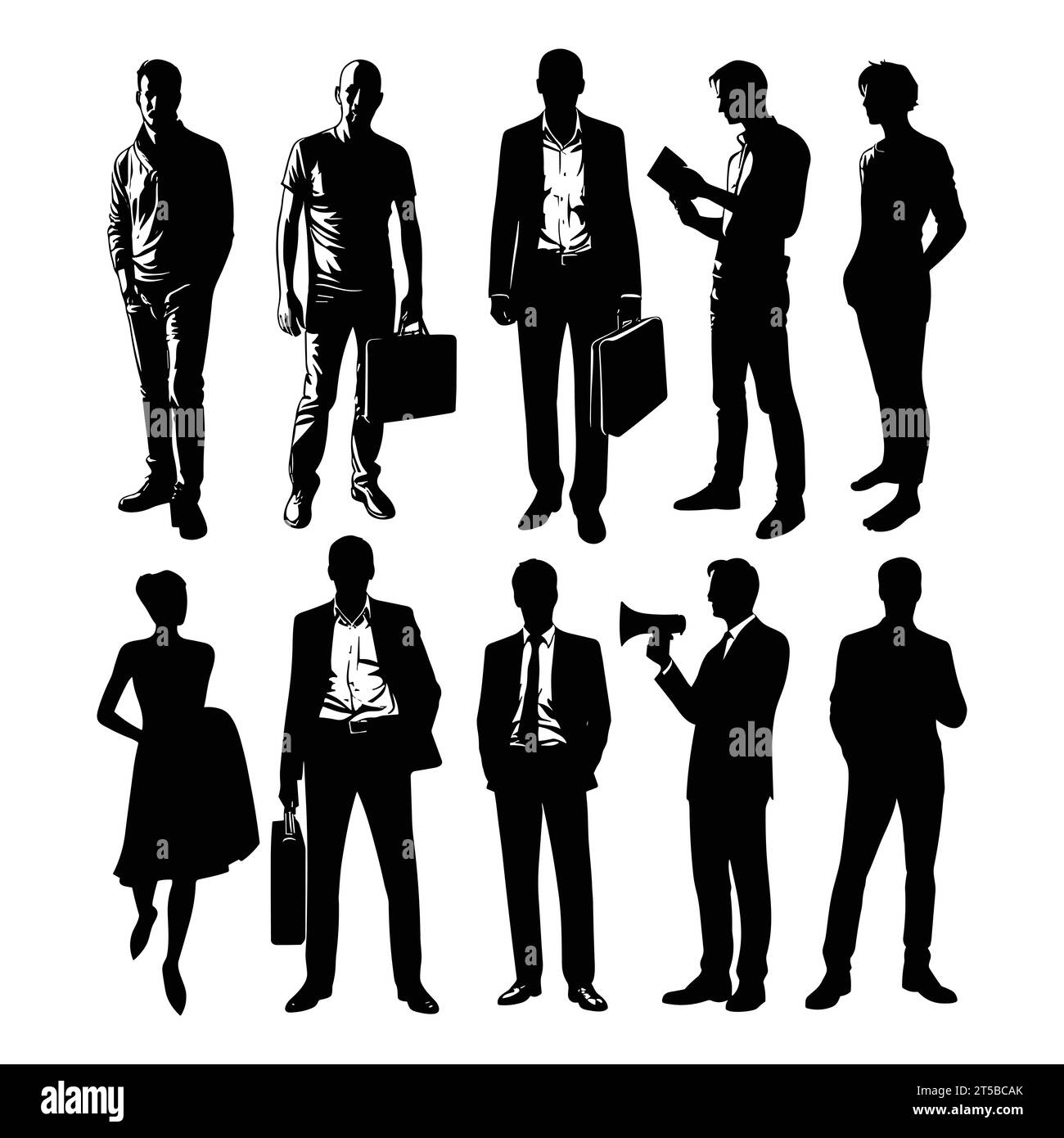 Ensemble de silhouette de personnes adultes Illustration de Vecteur