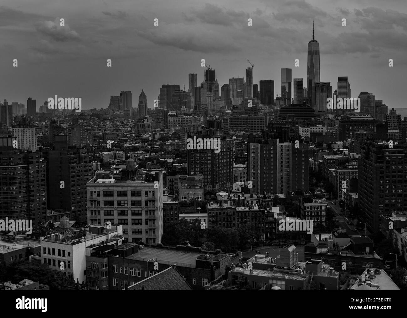 Une photo de haute qualité de l'emblématique Skyline de Manhattan, l'un des gratte-ciel les plus reconnaissables au monde. La photo capture la montée en flèche de la ville Banque D'Images