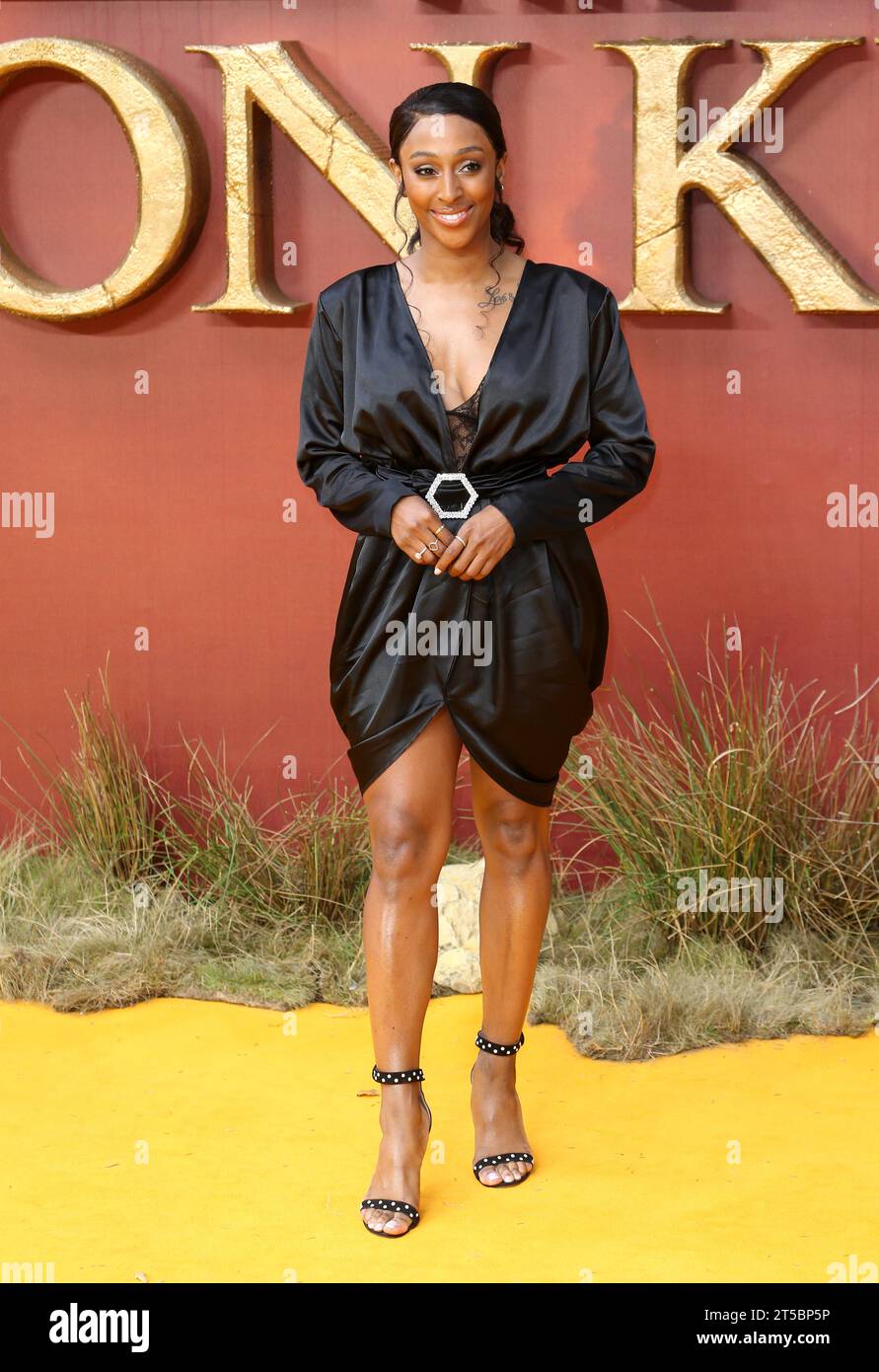 Londres, Royaume-Uni. 14 juillet 2019. Alexandra Burke assiste à la première européenne « The Lion King » à l'Odeon Leicester Square à Londres, en Angleterre. (Photo Fred Duval/SOPA Images/Sipa USA) crédit : SIPA USA/Alamy Live News Banque D'Images