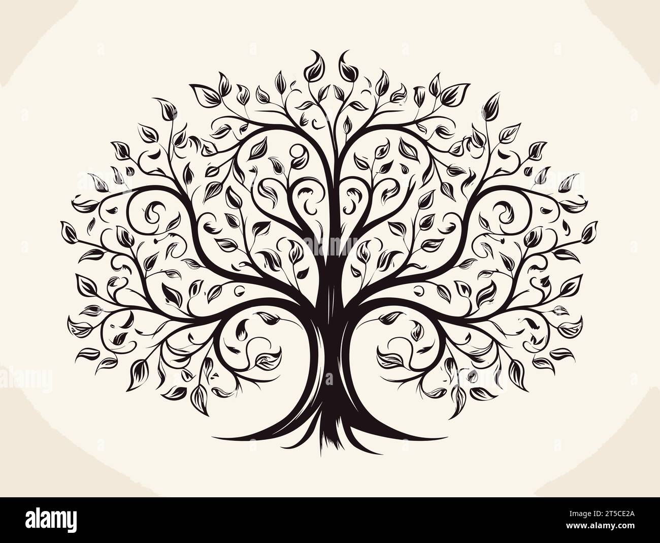 Dessin de l'illustration de la conception abstraite d'arbre généalogique illustration isolée séparée, balayant les lignes surdessinées. Illustration de Vecteur