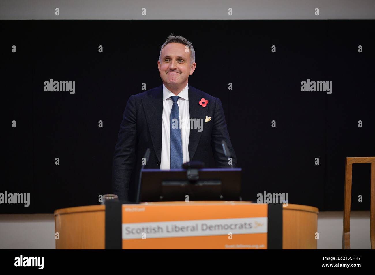 Édimbourg Écosse, Royaume-Uni 04 novembre 2023. Alex Cole-Hamilton MSP, leader des libéraux démocrates écossais, à la conférence d'automne 2023 au Royal College of Physicians. crédit sst/alamy live news Banque D'Images