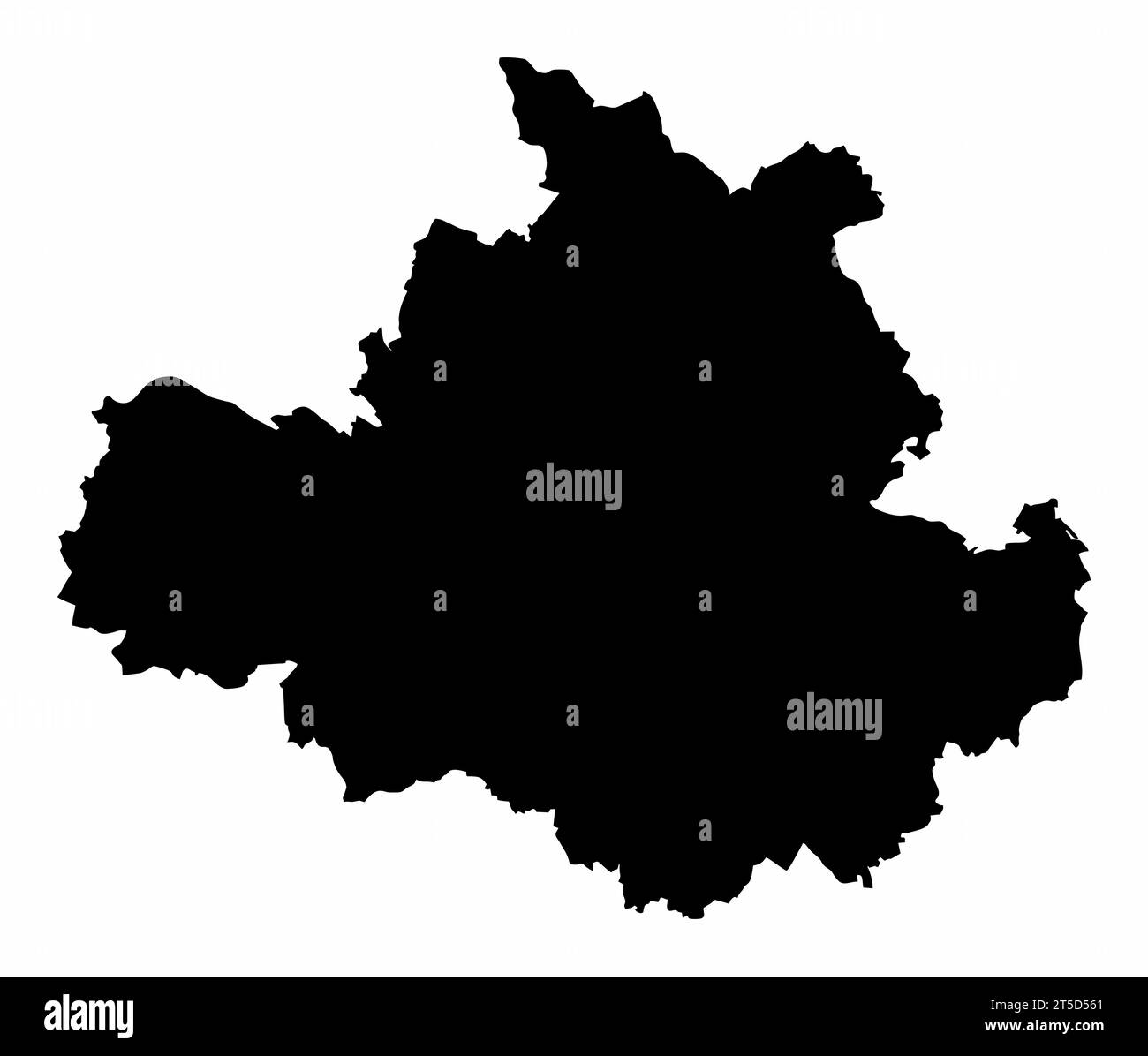 Silhouette de carte de Dresde isolée sur fond blanc, Allemagne Illustration de Vecteur