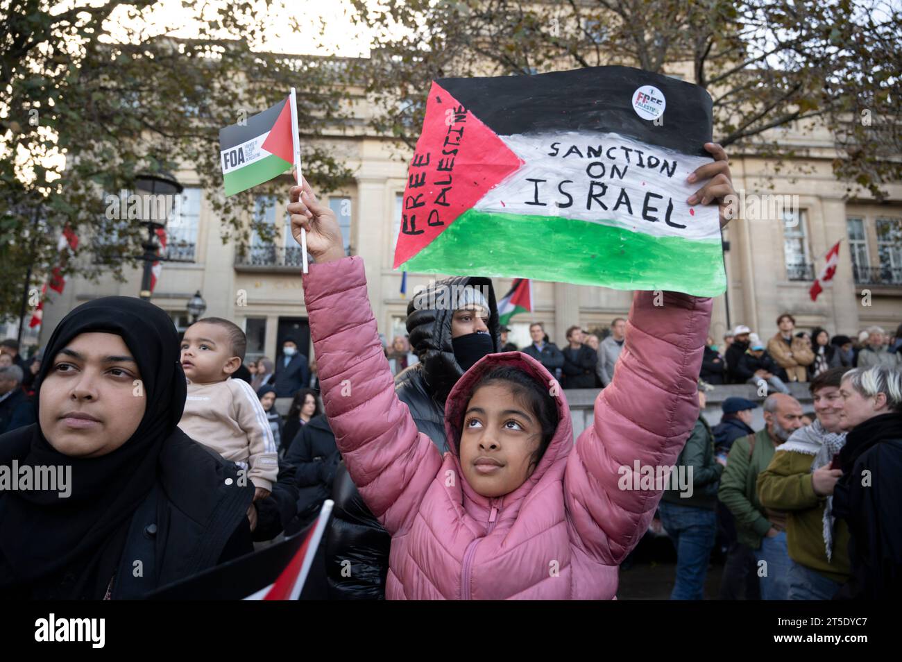 Rassemblement pro-palestinien pour réclamer un cessez-le-feu à Gaza. 4 novembre 2023 Banque D'Images