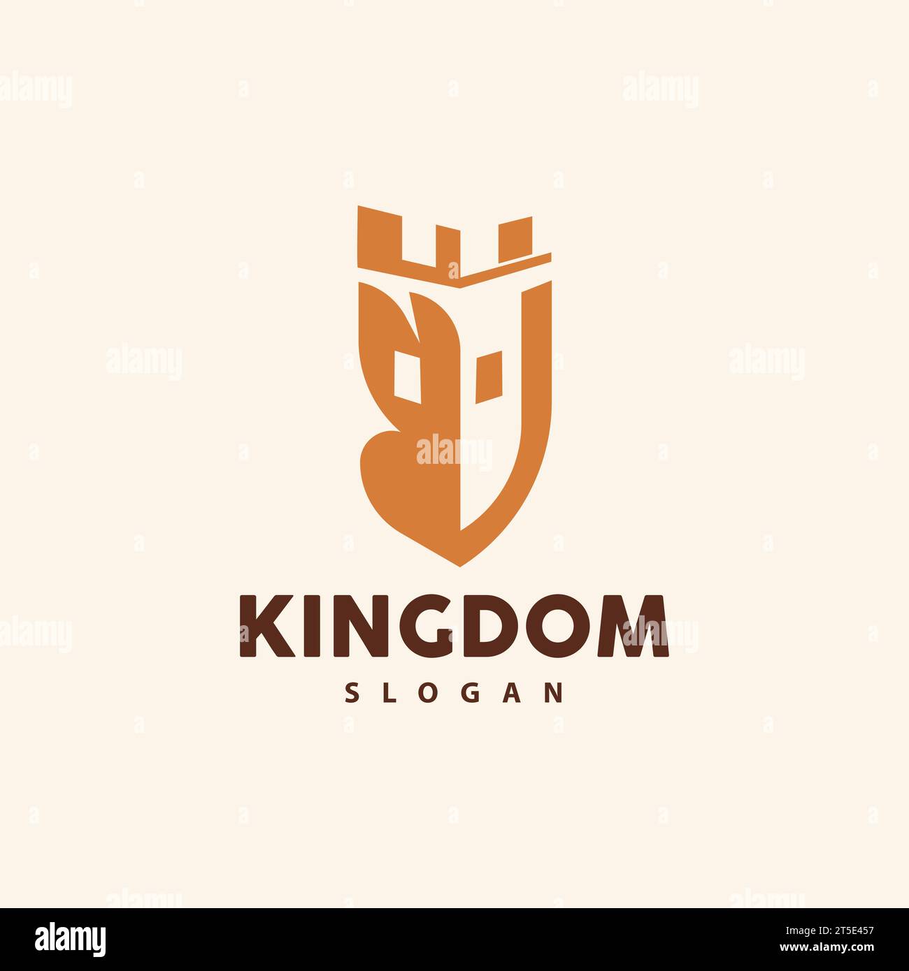 Logo du château, élégant design minimaliste Tour Royale, Kingdom Fortress Vector, icône de modèle d'illustration Illustration de Vecteur