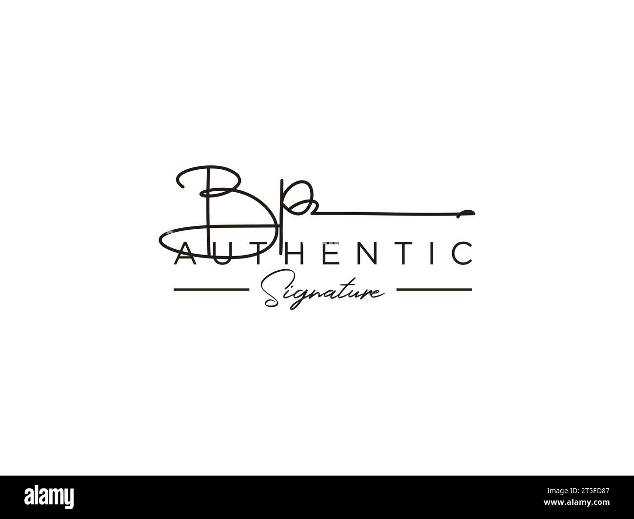 Vecteur de modèle de logo de signature BP. Illustration de Vecteur