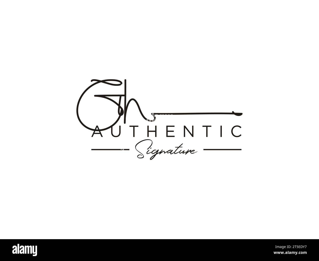 Modèle de logo GH Signature Vector. Illustration de Vecteur