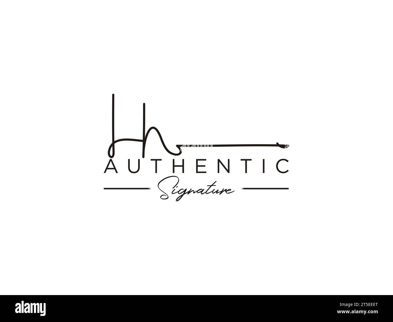 Modèle de logo LH Signature Vector. Illustration de Vecteur