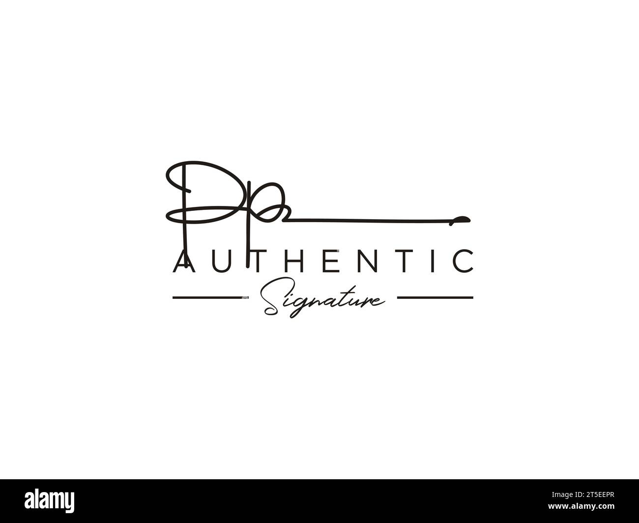 Modèle de logo de signature PP Vector. Illustration de Vecteur
