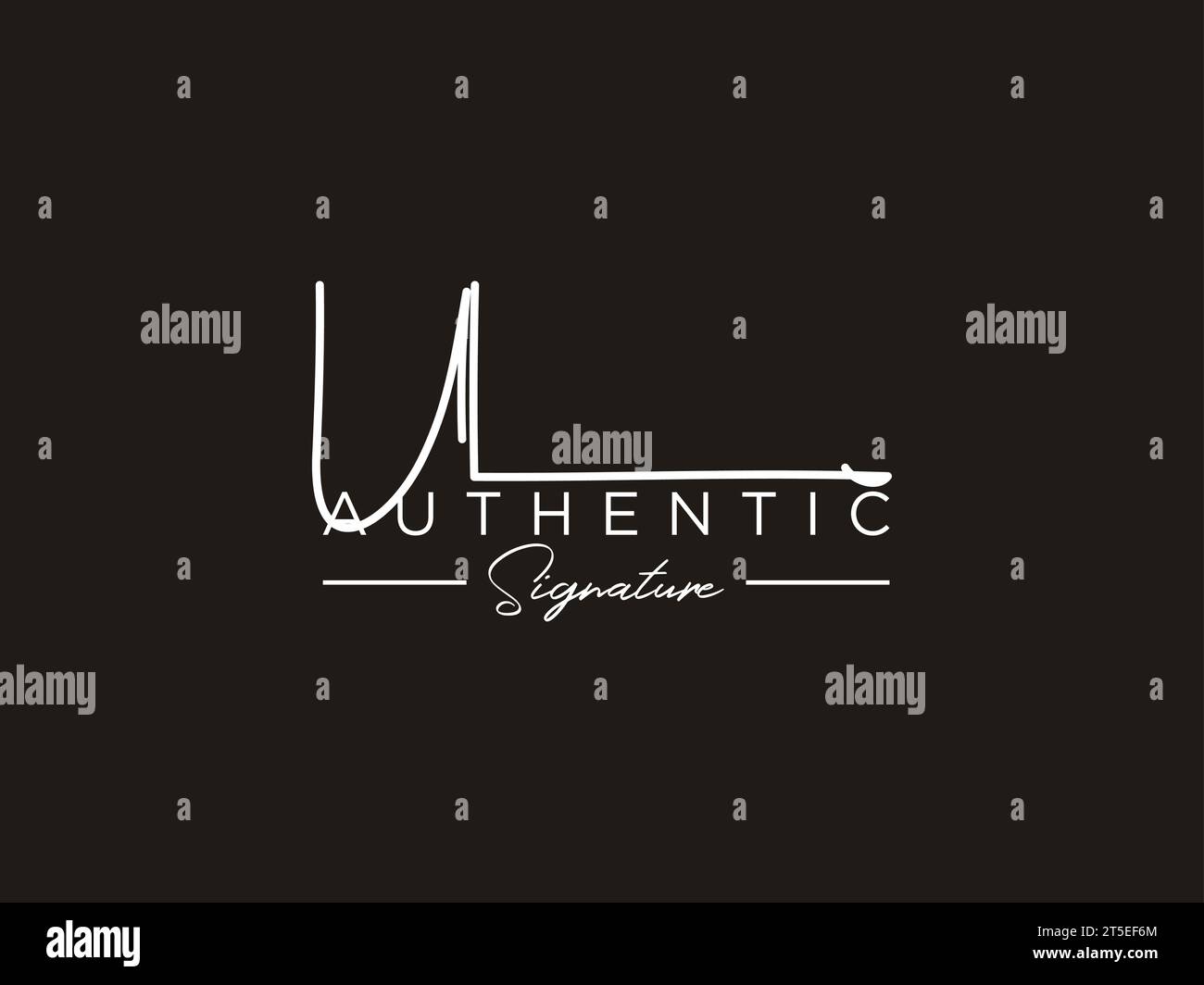 Vecteur de modèle de logo de signature UL. Illustration de Vecteur