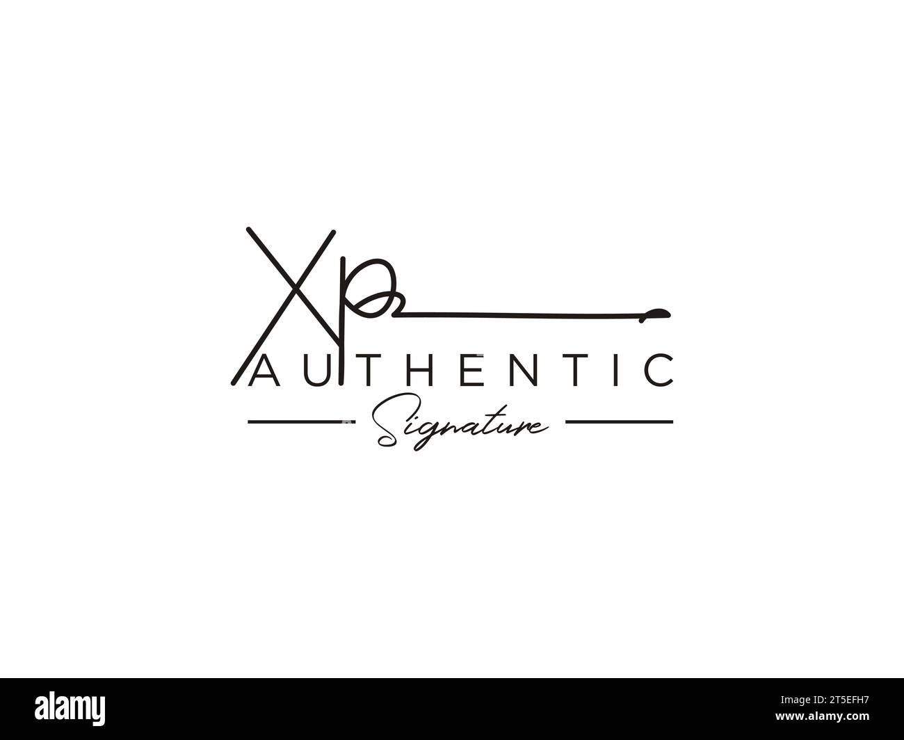 Modèle de logo de signature XP Vector. Illustration de Vecteur