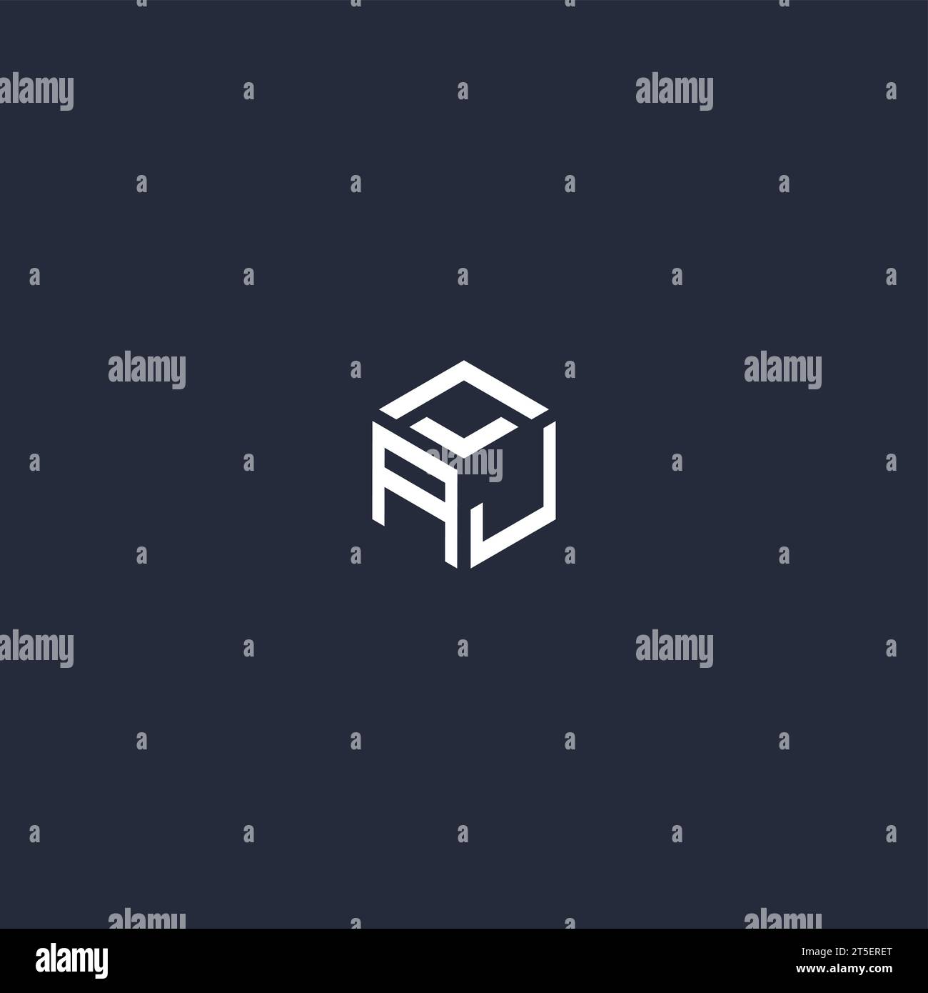 Inspiration initiale du logo hexagonal AJ Illustration de Vecteur