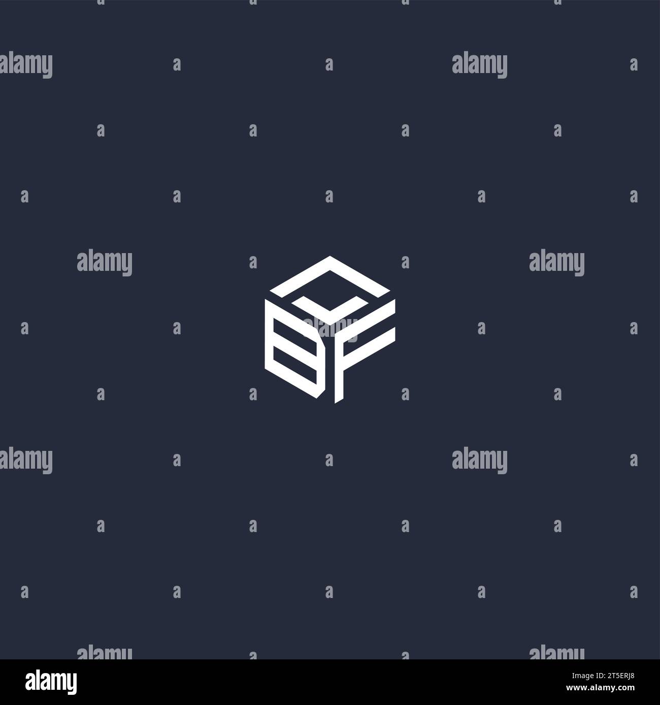 Inspiration de la conception initiale du logo hexagonal BF Illustration de Vecteur