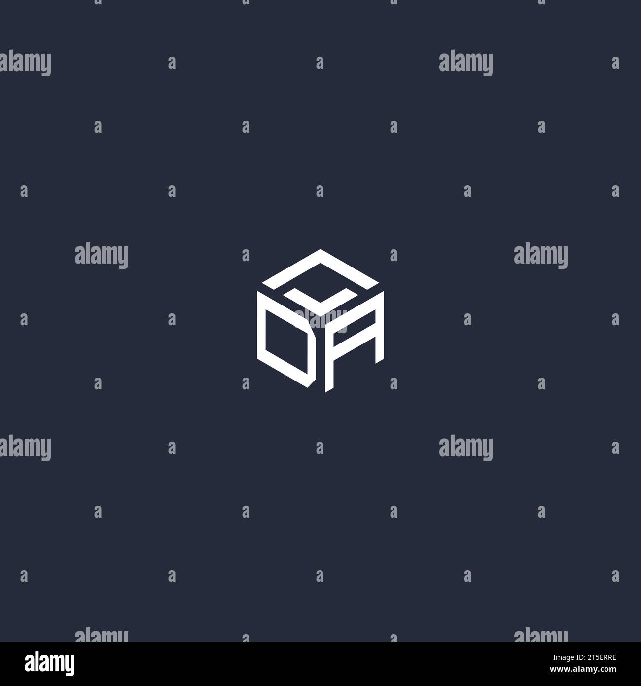 Inspiration initiale du logo hexagonal DA Illustration de Vecteur