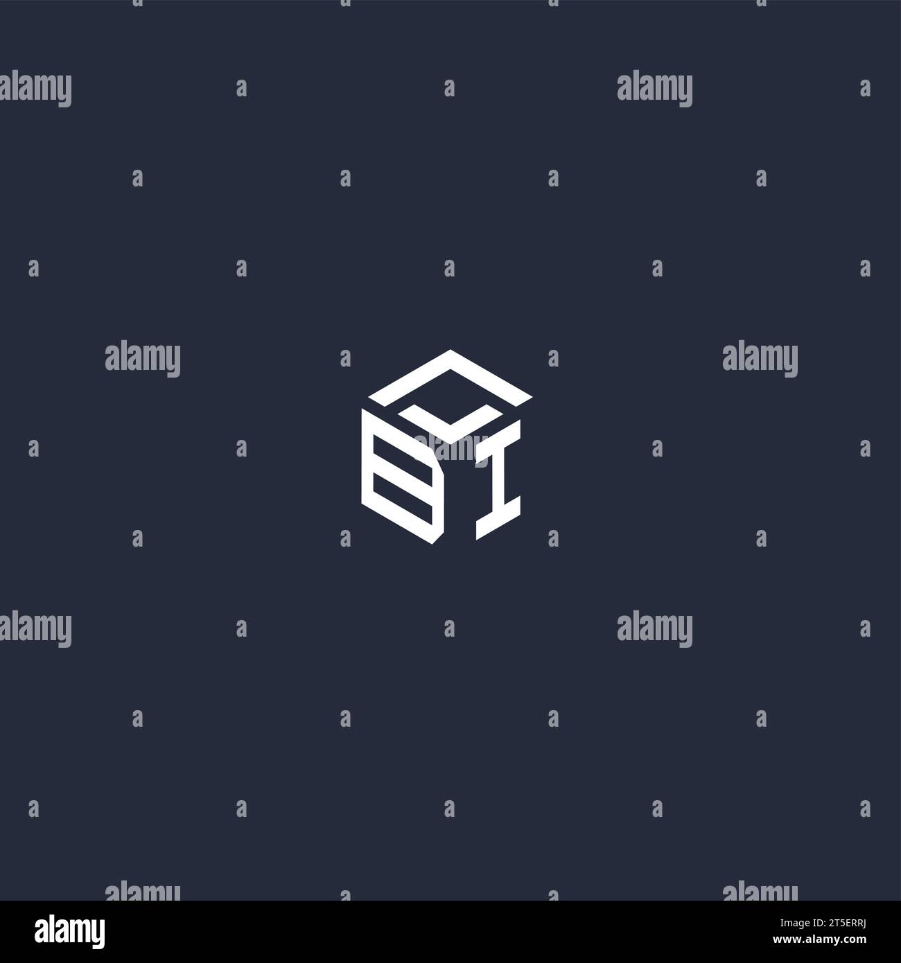 Inspiration initiale BI logo hexagonal Illustration de Vecteur