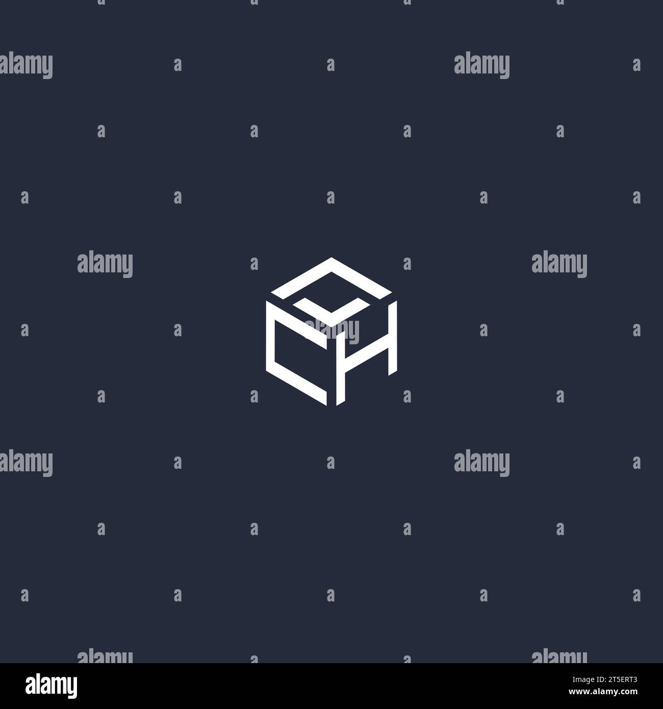 Inspiration initiale du logo hexagonal CH Illustration de Vecteur
