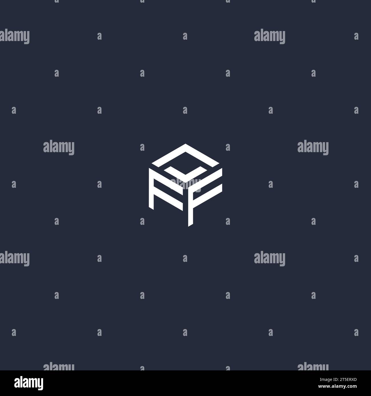 Inspiration initiale du logo hexagonal FF Illustration de Vecteur