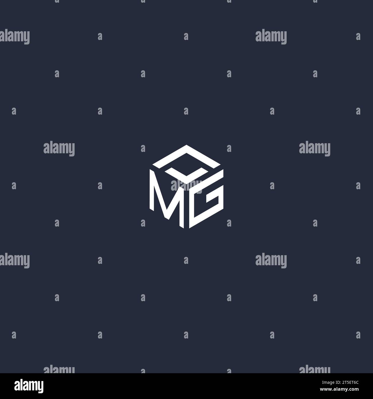 Inspiration initiale du logo hexagonal MG Illustration de Vecteur