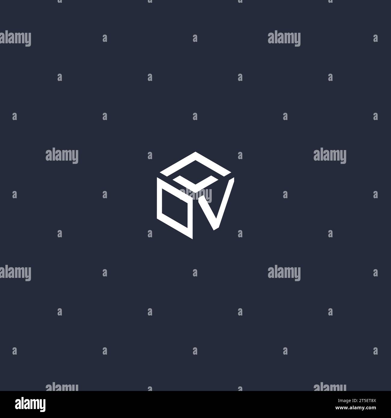 Inspiration initiale du logo hexagonal OV Illustration de Vecteur