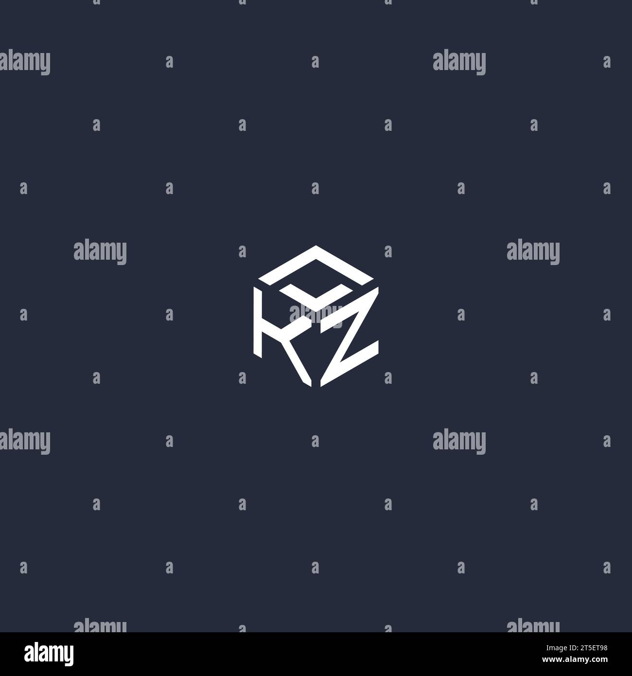 Inspiration initiale du logo hexagonal KZ Illustration de Vecteur