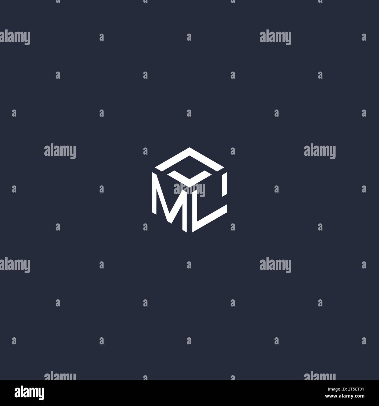 Inspiration initiale du logo hexagonal ML Illustration de Vecteur