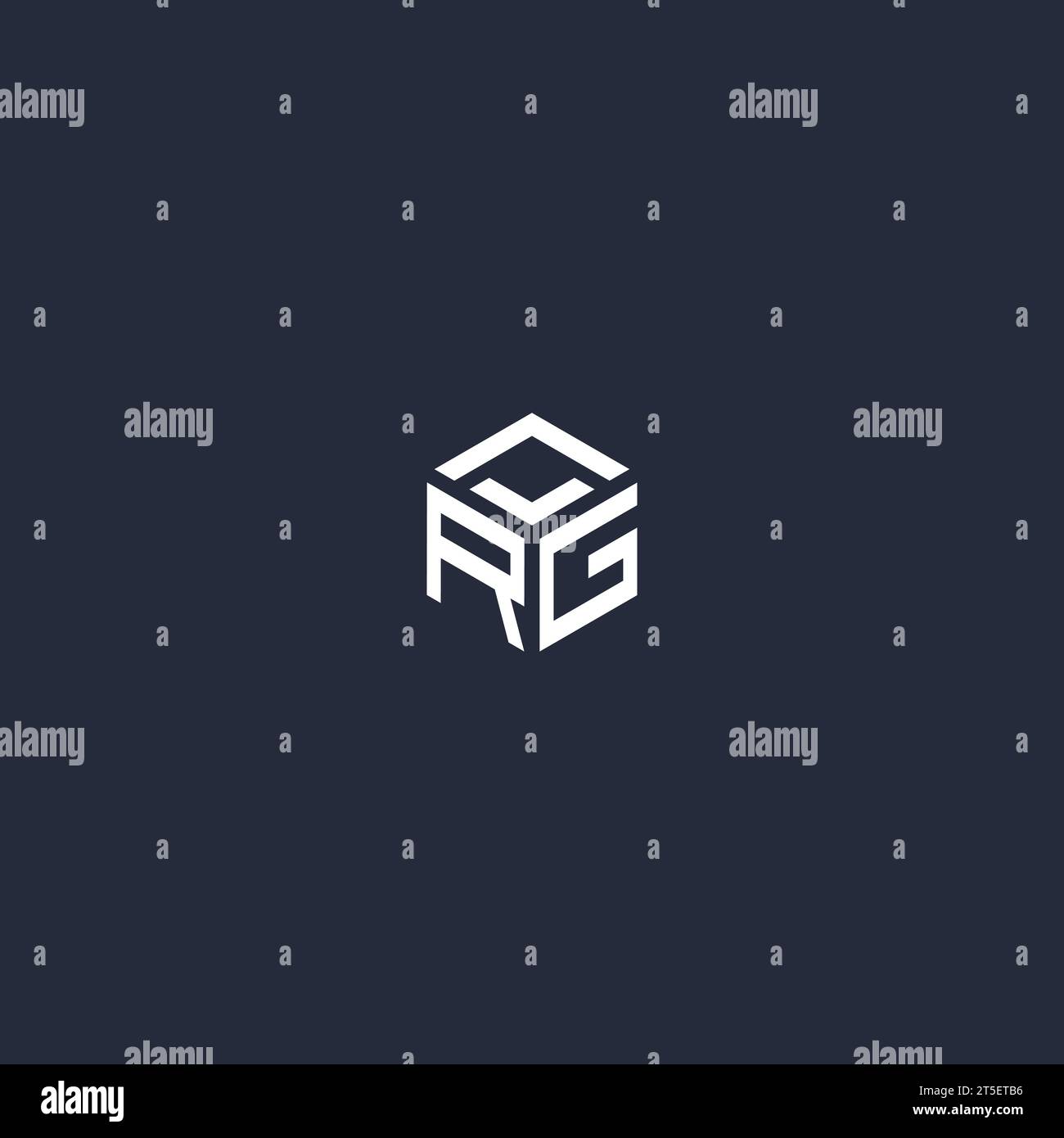 Motif logo hexagonal RG initial inspiré Illustration de Vecteur