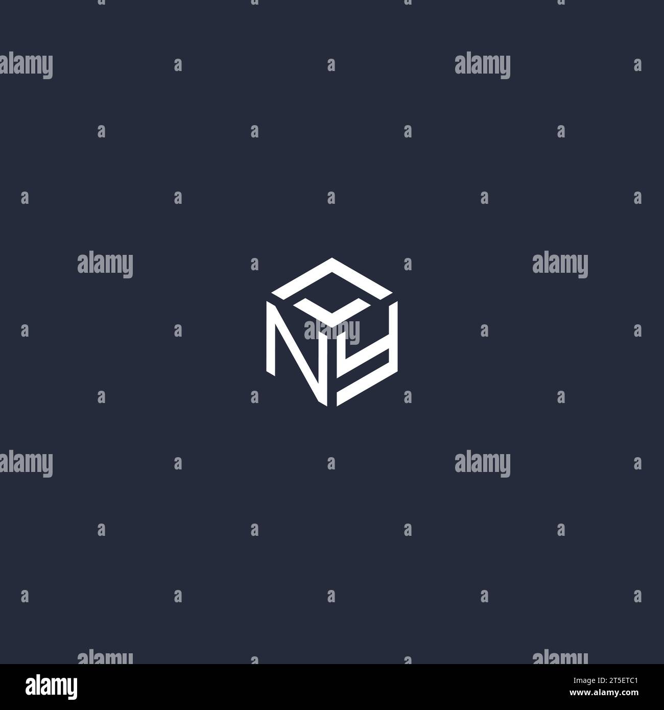 Inspiration initiale du logo hexagonal NY Illustration de Vecteur