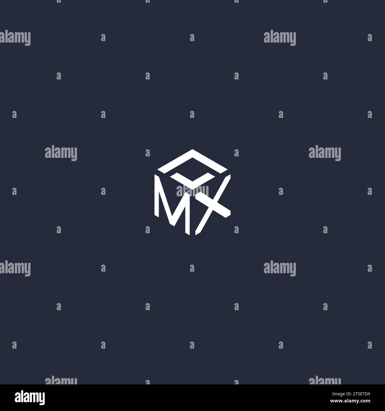 Inspiration du logo hexagonal MX initial Illustration de Vecteur