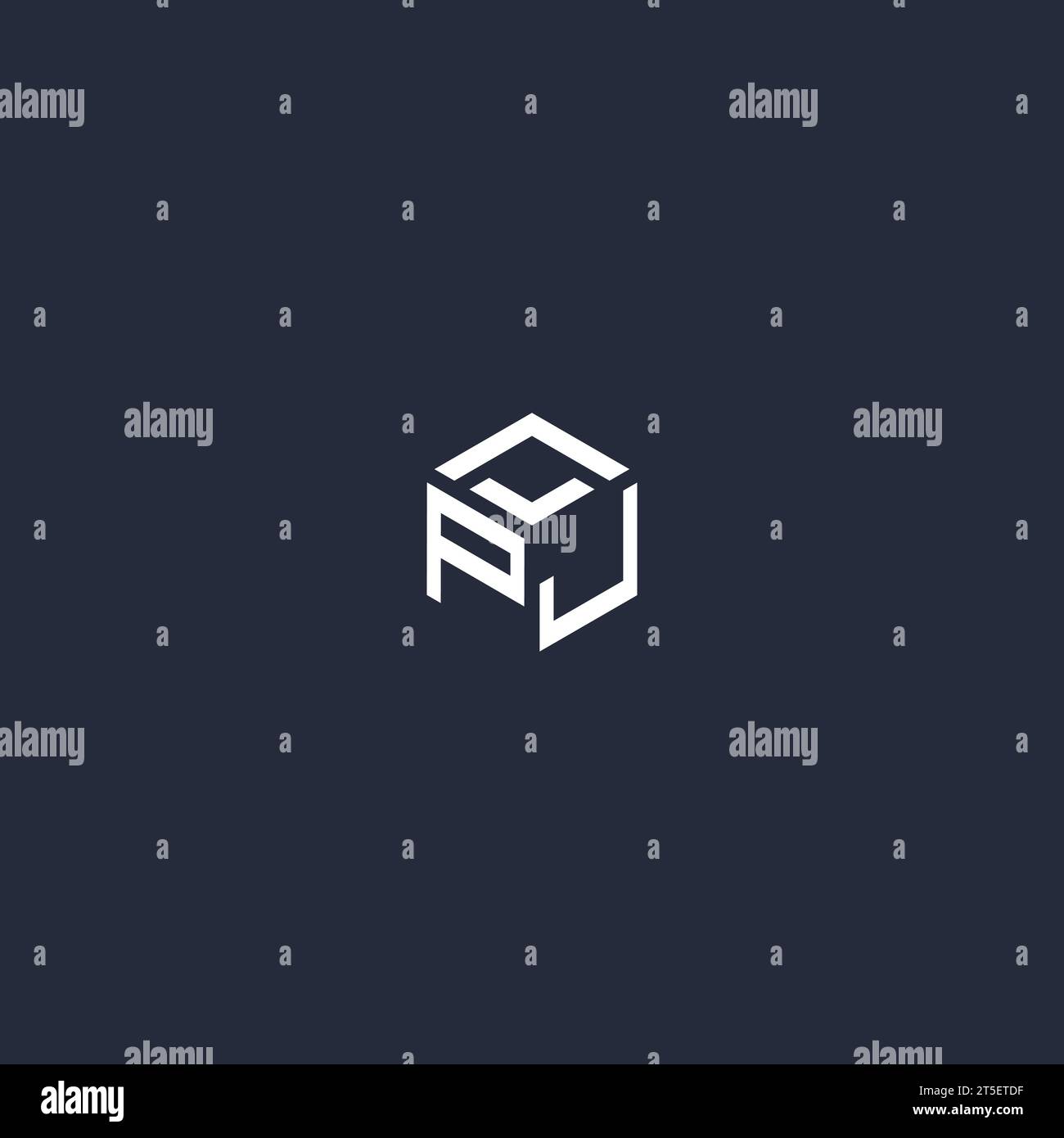 Inspiration initiale du logo hexagonal PJ Illustration de Vecteur