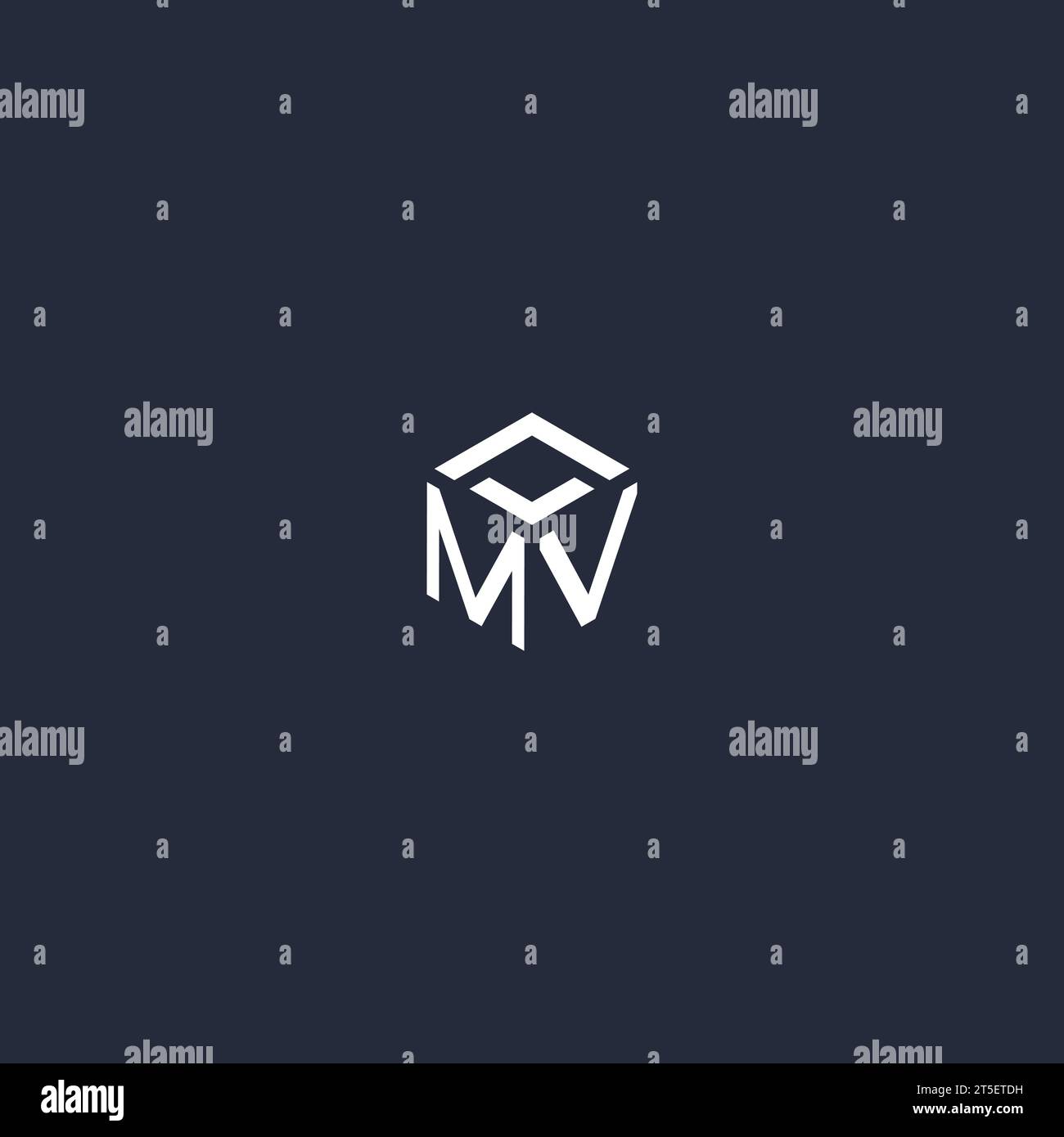 Inspiration du logo hexagonal initial MV Illustration de Vecteur