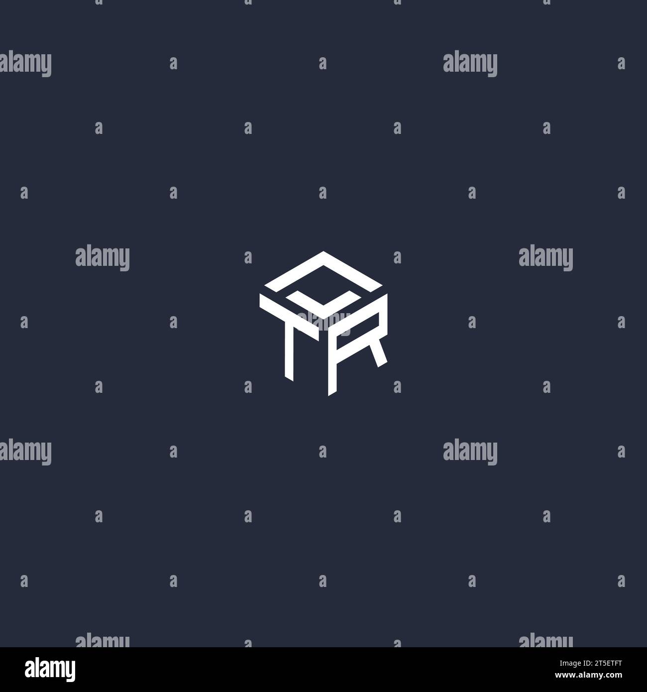 Inspiration initiale du logo hexagonal TR Illustration de Vecteur