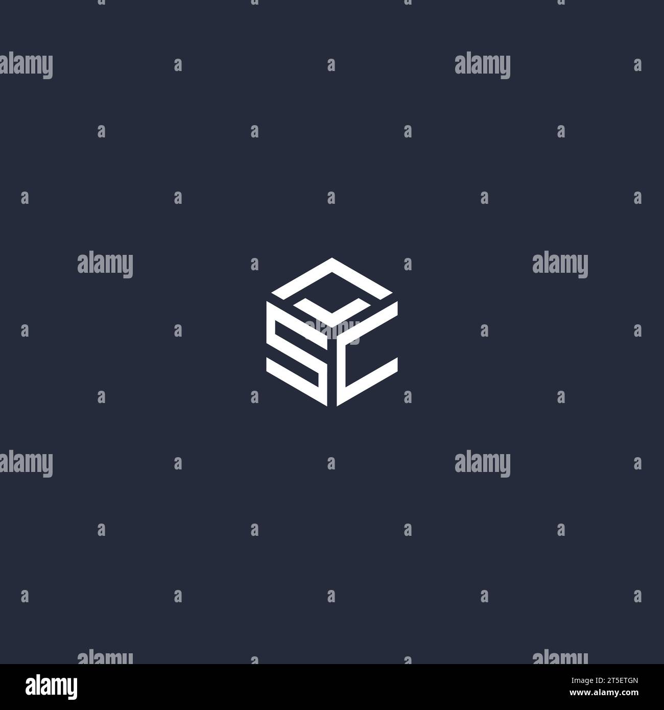 Inspiration de la conception initiale du logo hexagonal SC Illustration de Vecteur