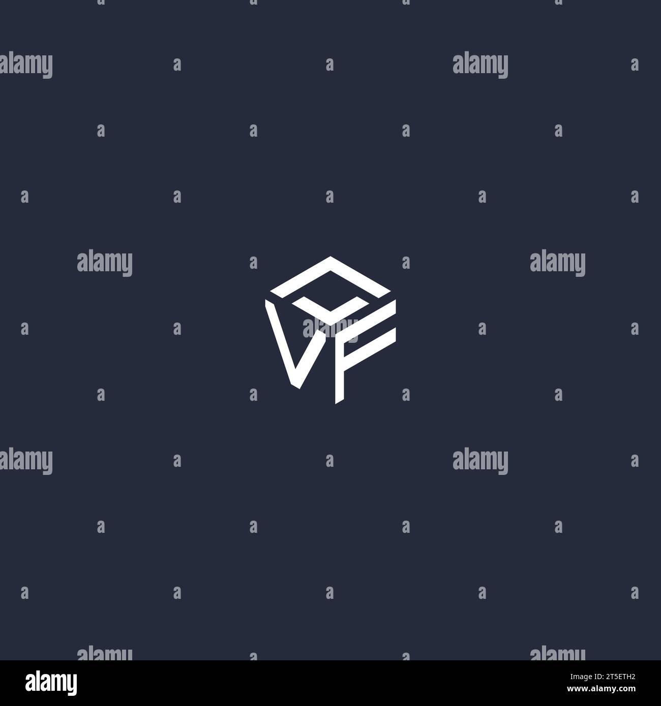 Inspiration du logo hexagonal initial VF Illustration de Vecteur