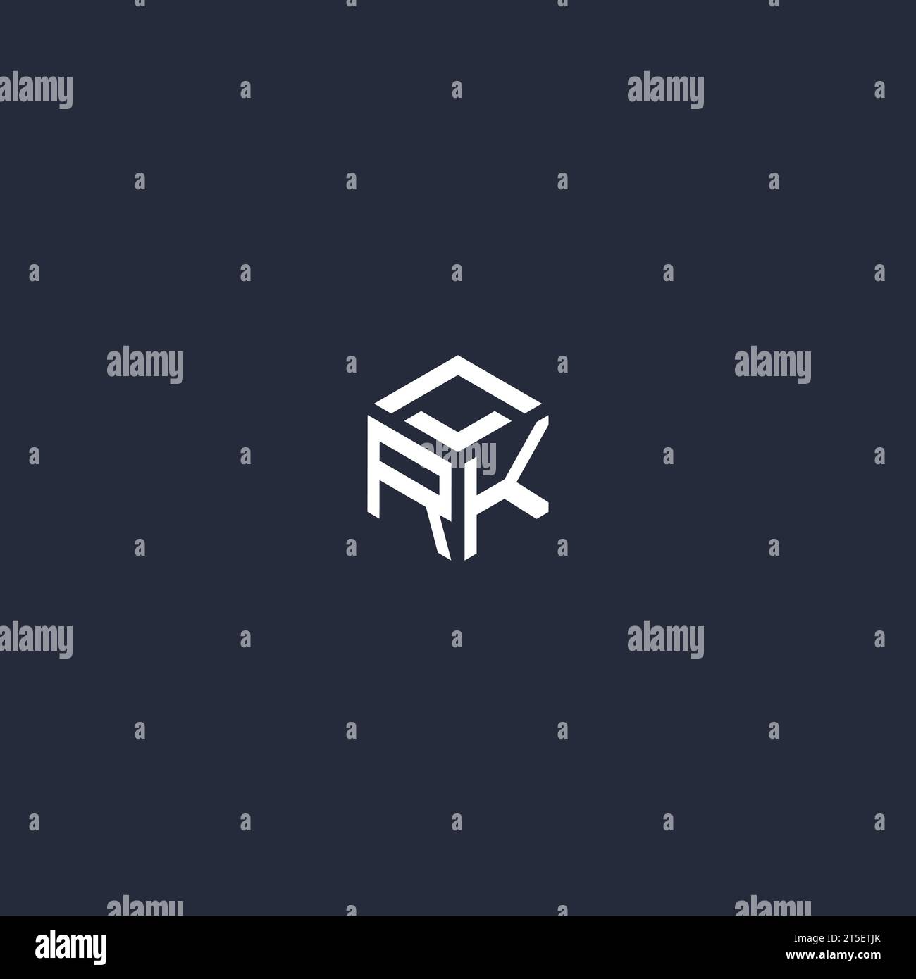 Inspiration initiale du logo hexagonal RK Illustration de Vecteur