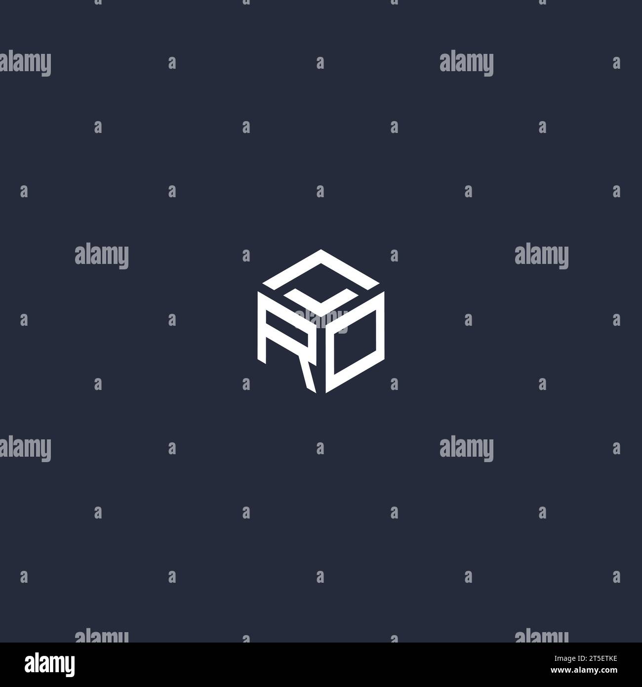 Inspiration initiale RO logo hexagonal Illustration de Vecteur