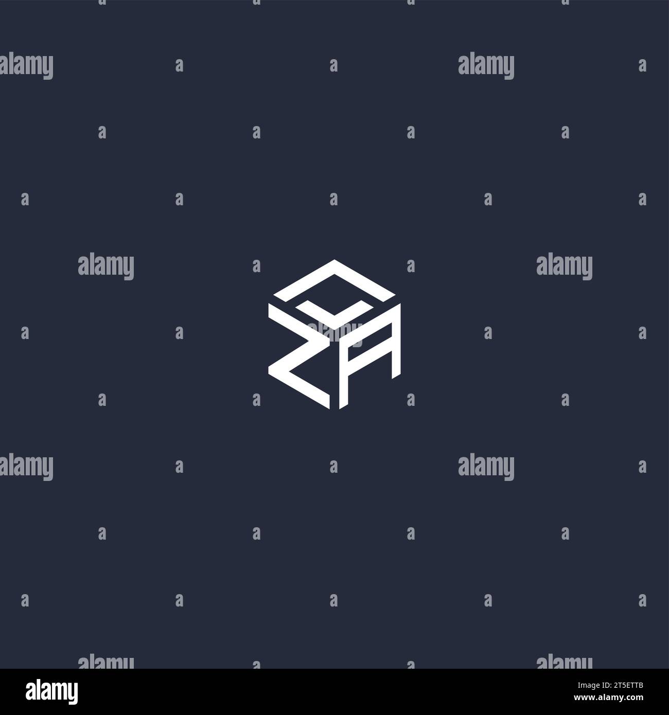 Inspiration initiale du logo hexagonal ZA Illustration de Vecteur