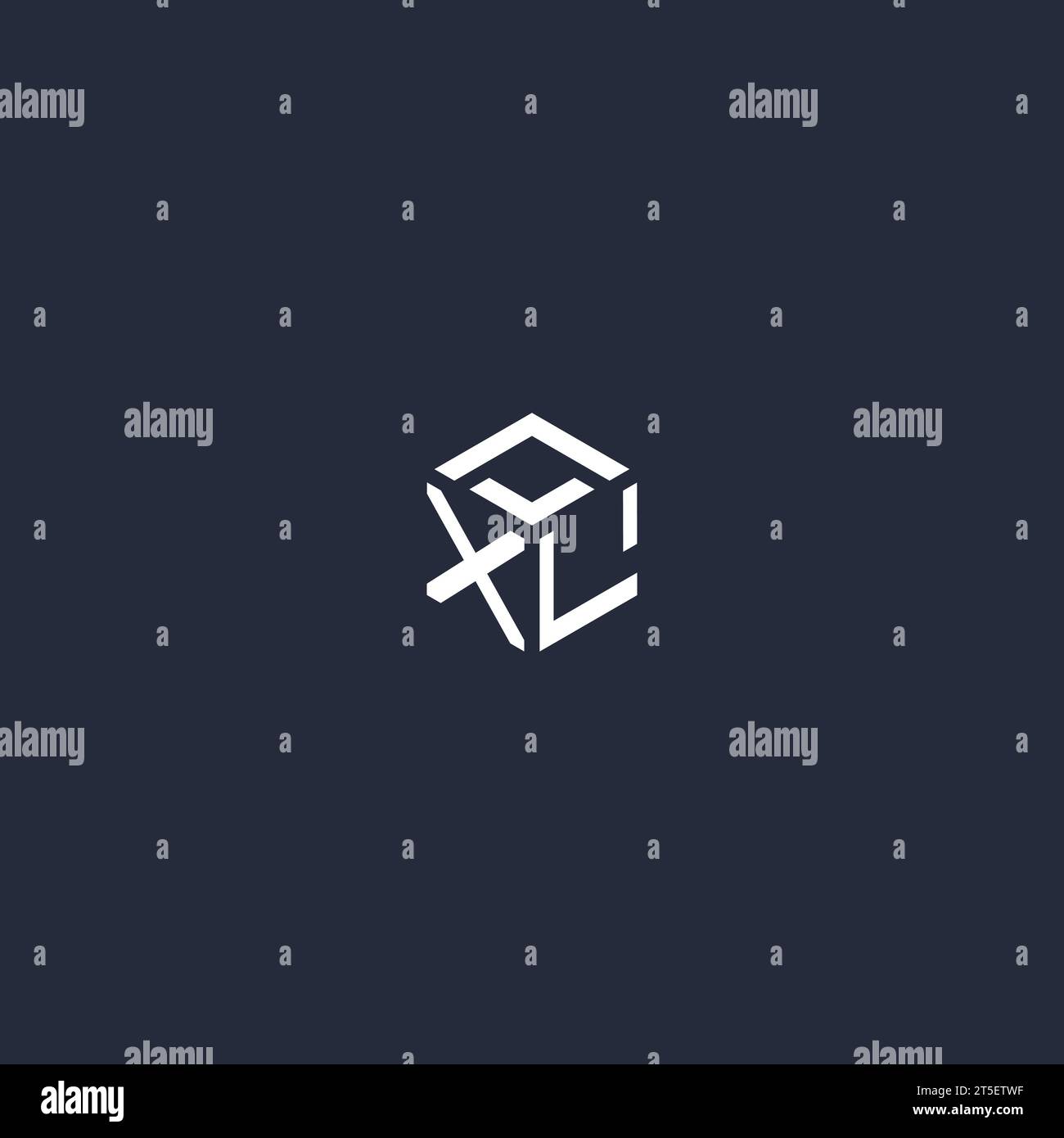 Inspiration initiale XL logo hexagonal Illustration de Vecteur