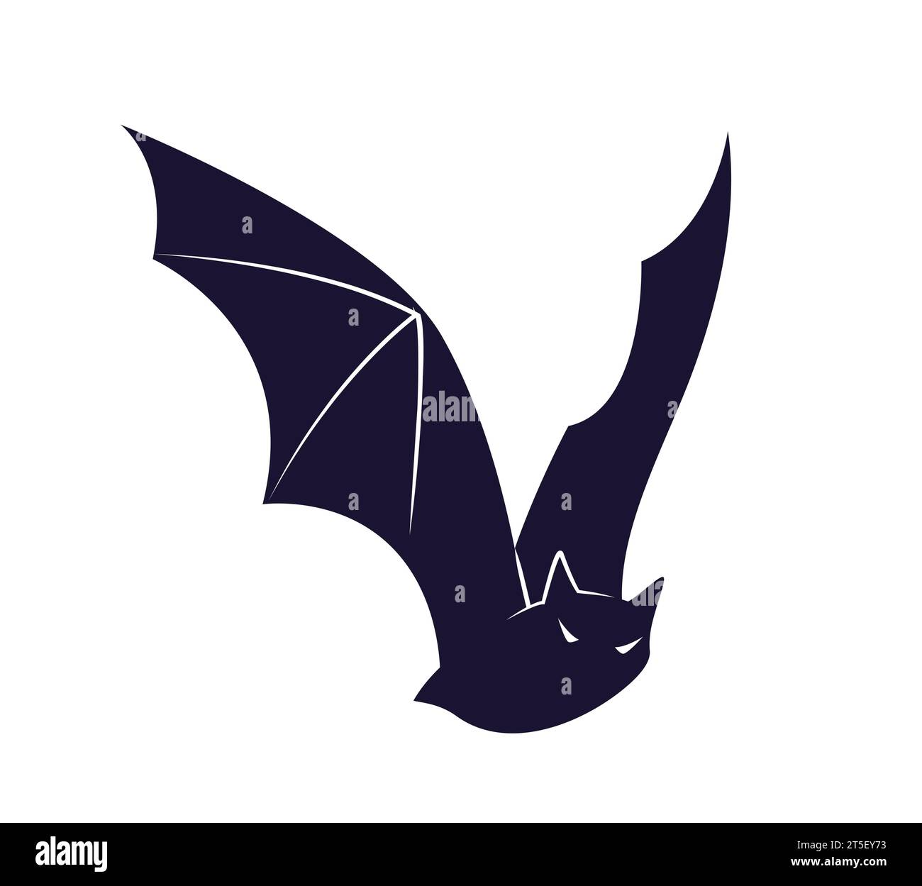 Autocollant de chauve-souris noir. Animal avec des ailes. Symbole d'Halloween. Fête de la peur et de l'horreur. Zoologie et biologie. Couverture ou bannière. Vecteur plat de dessin animé illus Illustration de Vecteur