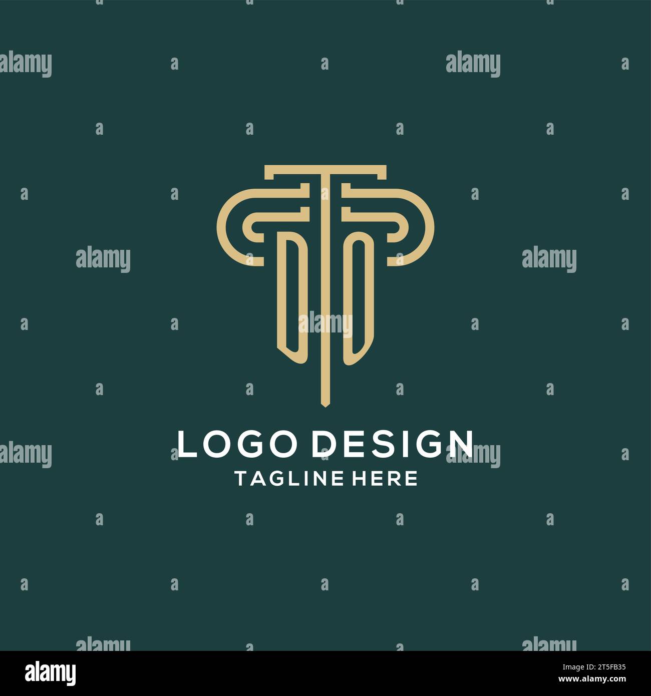 Logo initial DO pilier, graphique vectoriel de logo de cabinet d'avocats élégant et de luxe Illustration de Vecteur