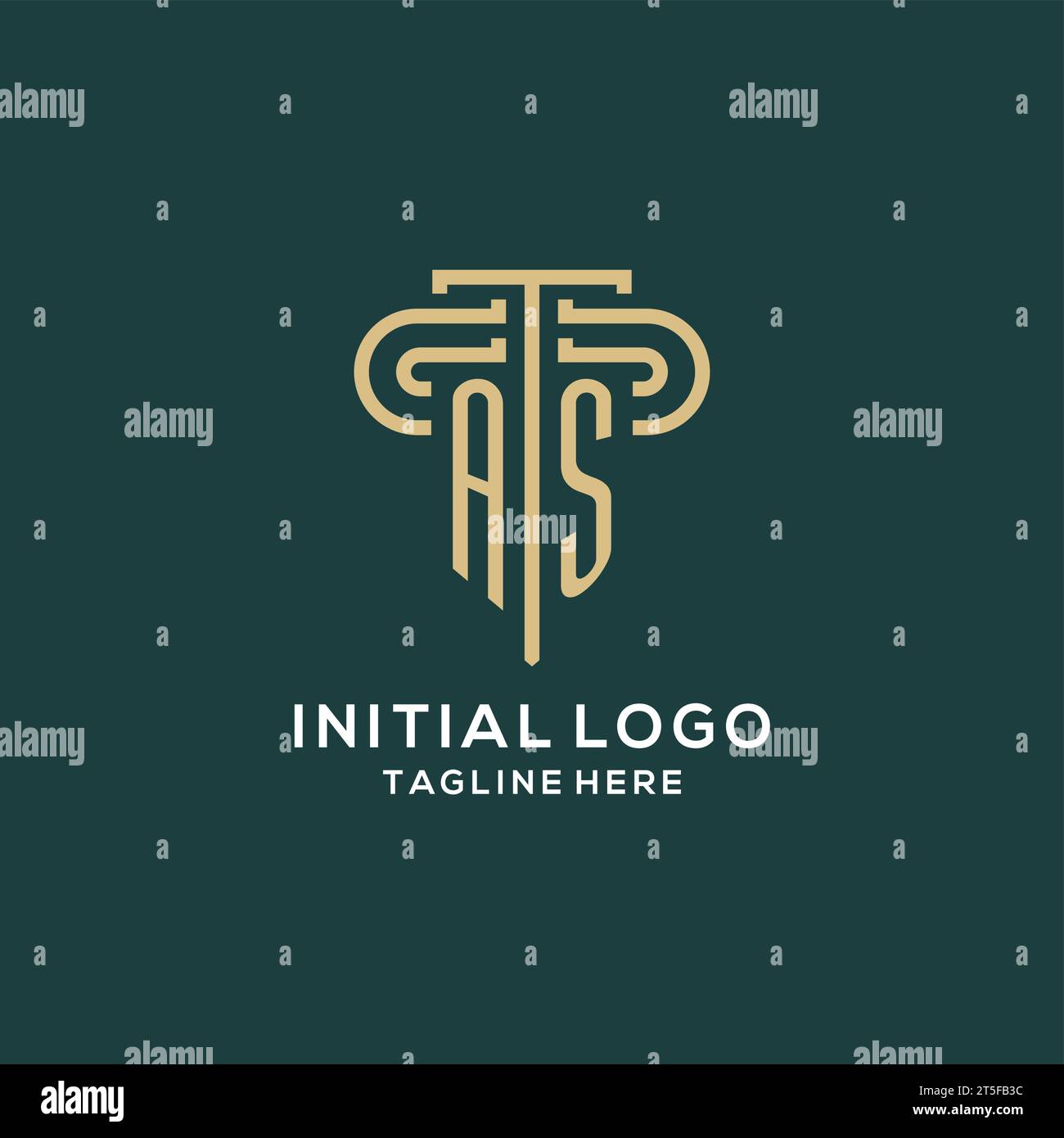 Initial COMME logo de pilier, graphique vectoriel de logo de cabinet d'avocats élégant et de luxe Illustration de Vecteur