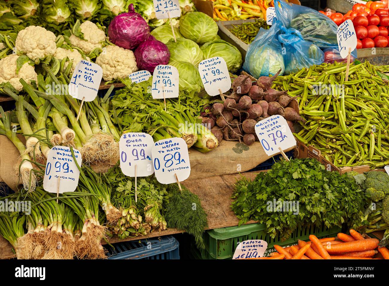 kiosque du marché des fermiers d'athènes, laiki Banque D'Images