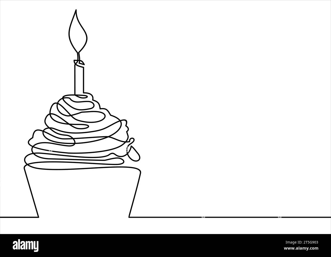 icône cupcake-continuous line drawing.web. conception vectorielle Illustration de Vecteur