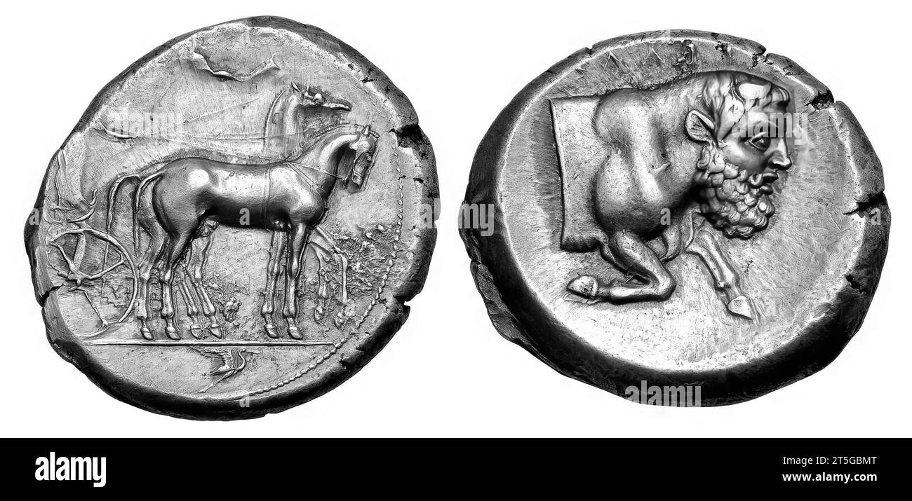 Photo monnaies grecques anciennes Banque D'Images
