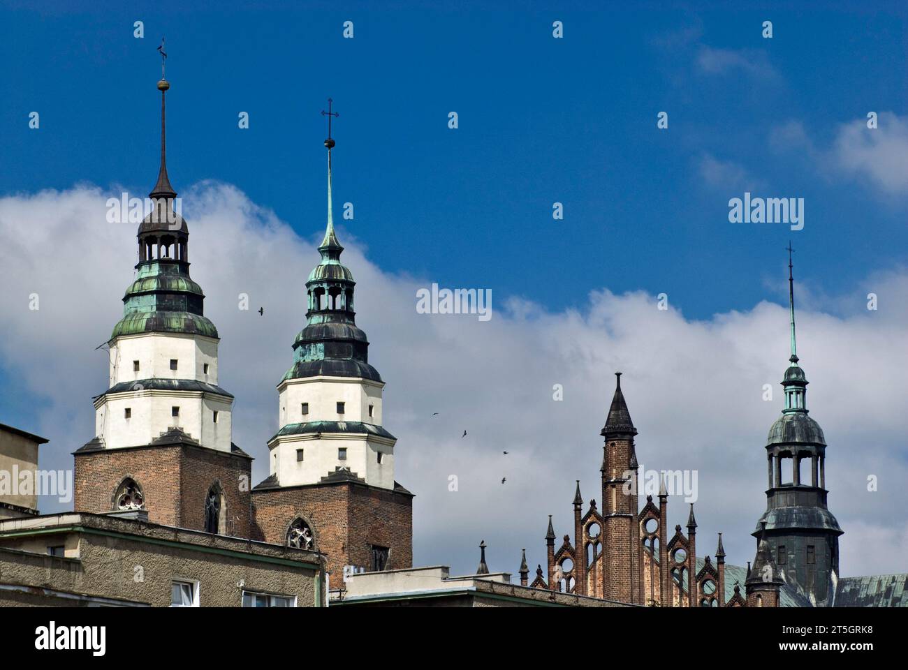 Tours d'églises à Głubczyce, Opolskie, Pologne Banque D'Images