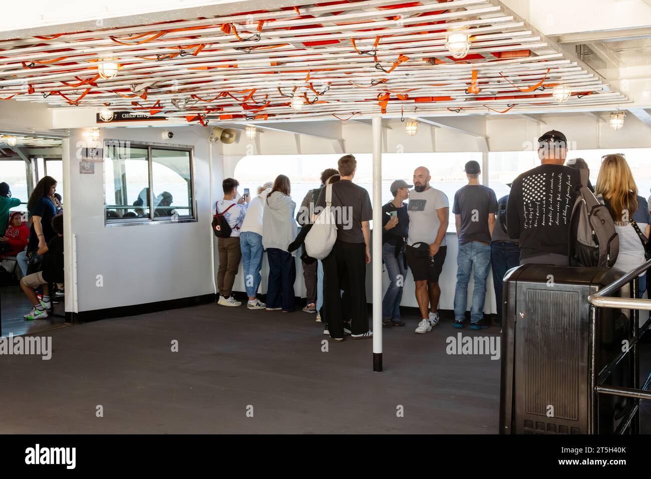 Lady Liberty ferry, New York , États-Unis d'Amérique. Banque D'Images
