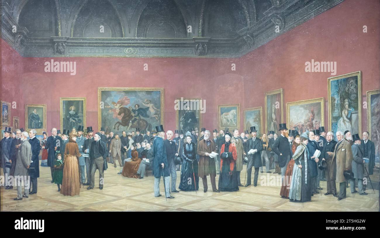 Vue privée de l'exposition des anciens maîtres, Royal Academy, par Henry Jamyn Brooks Banque D'Images